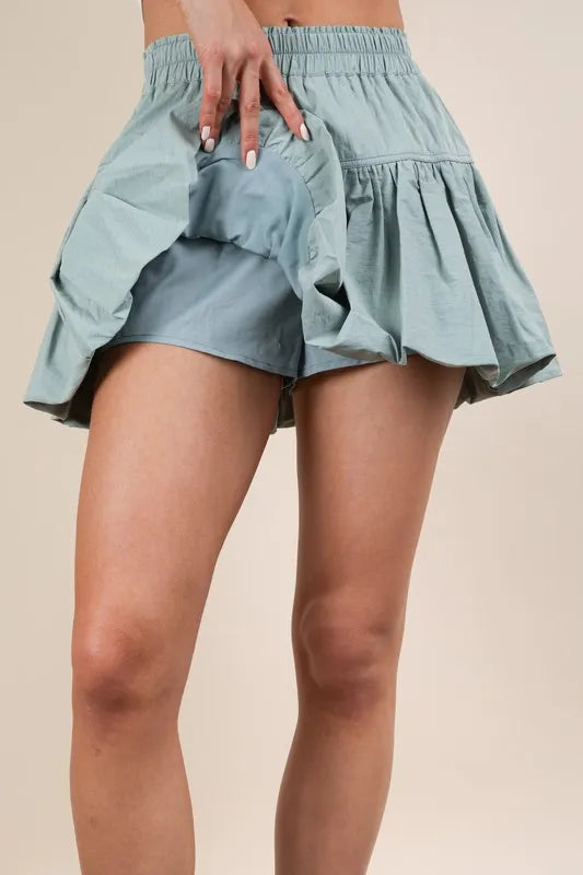 VERY J Bubble Mini Skirt with Inner Shorts - Premium from Trendsi - Just $38.99! Shop now at Handbags Specialist Headquarter