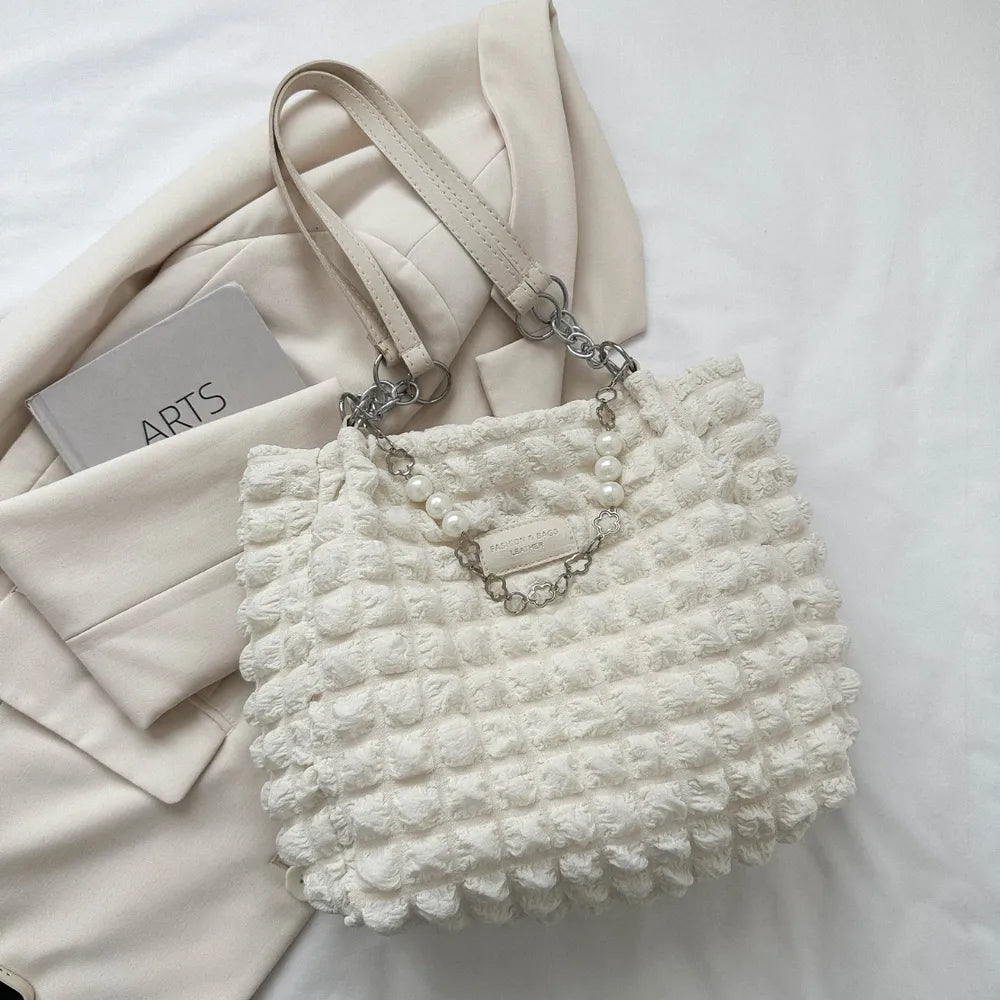 Bubble Textured Tote Bag - Premium Tote Bag from Trendsi - Just $39.99! Shop now at Handbags Specialist Headquarter