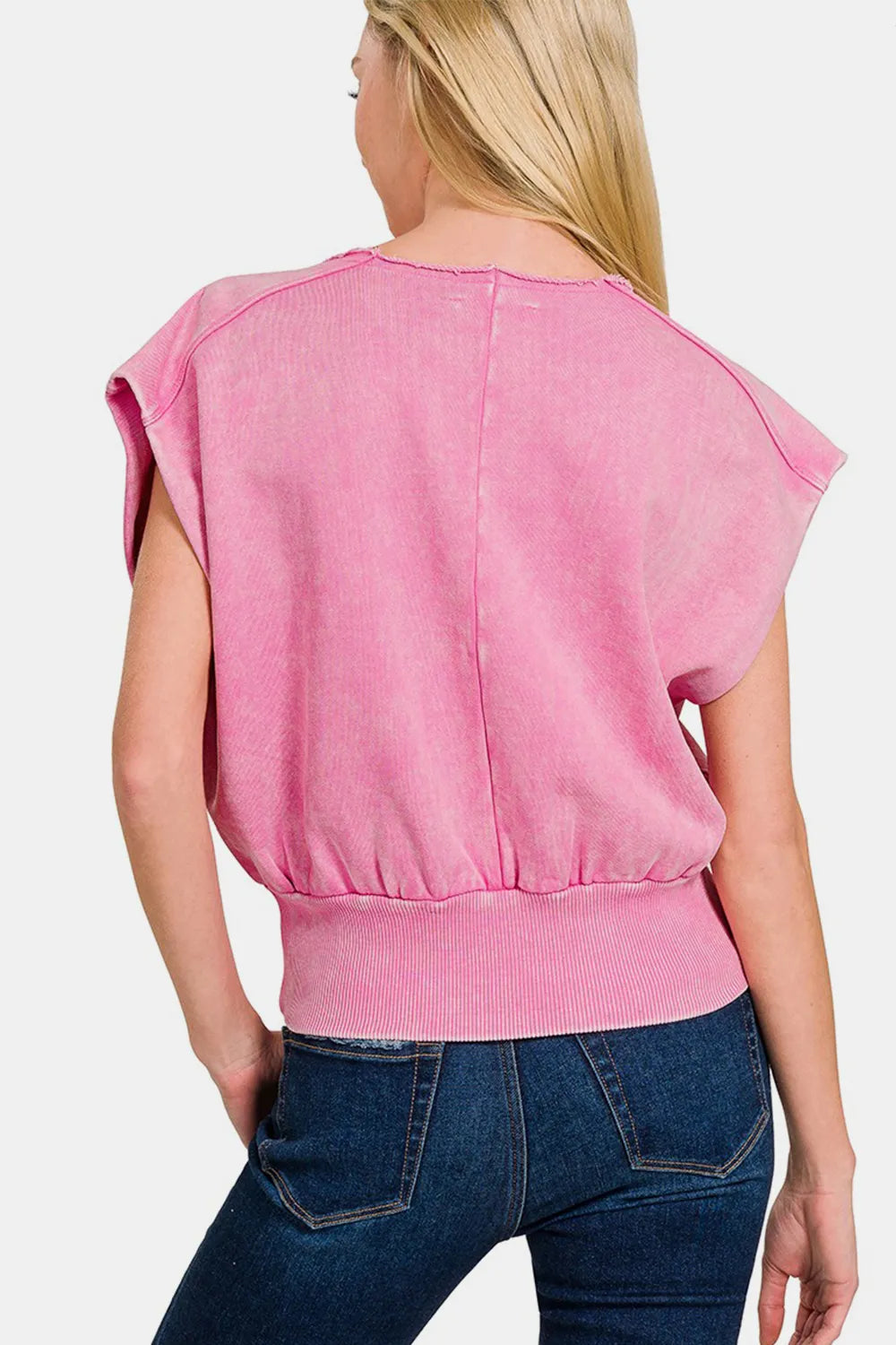 Zenana Washed Boat Neck Bottom Banded Dolman Sleeve Top - Premium from Trendsi - Just $27.99! Shop now at Handbags Specialist Headquarter