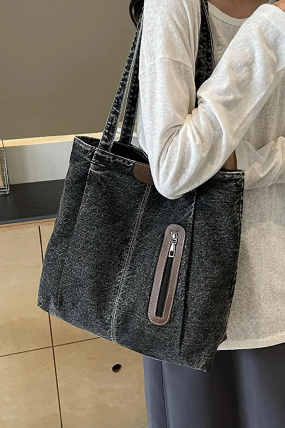 Medium Denim Tote Bag.