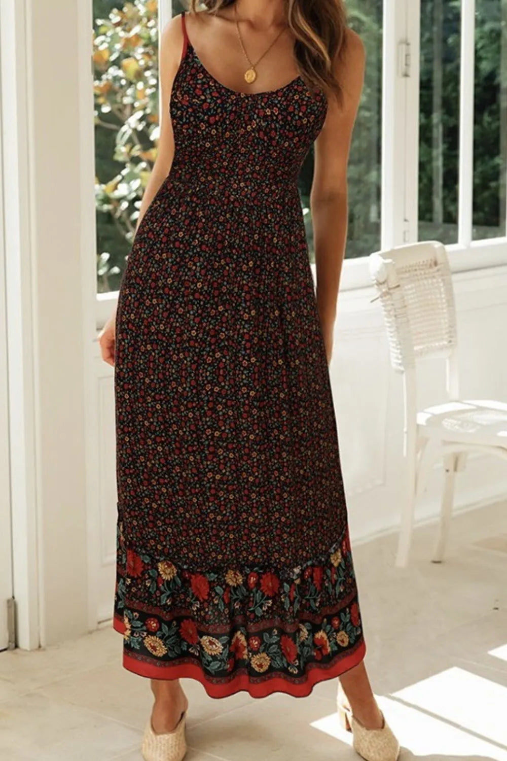 Printed Maxi Cami Dress - Premium Maxi Dress from Trendsi - Just $29.99! Shop now at Handbags Specialist Headquarter