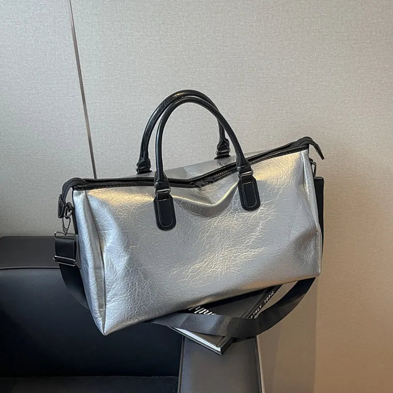 PU Leather Oversize Travel Bag - Premium travel-bag from Trendsi - Just $50.99! Shop now at Handbags Specialist Headquarter