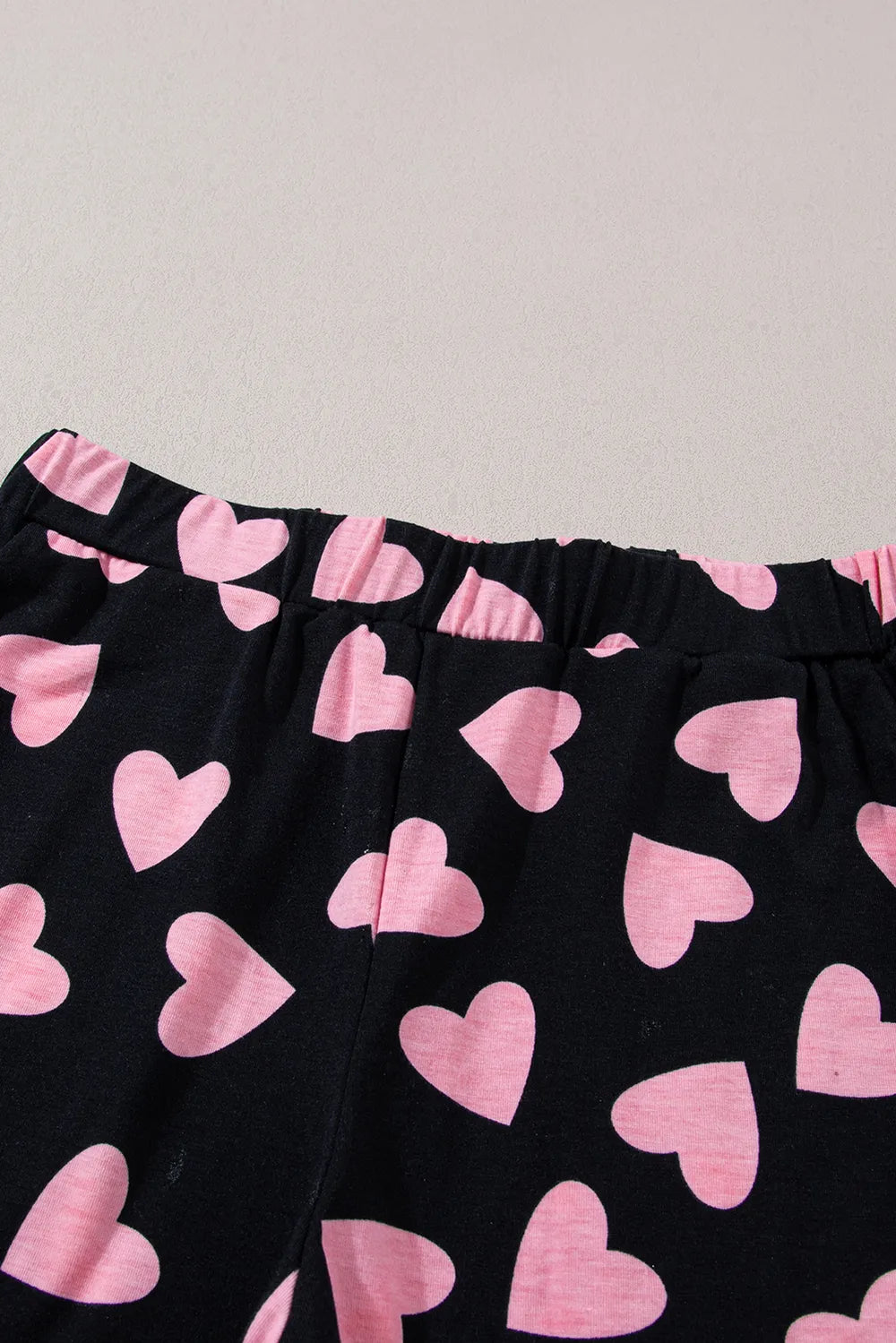 Heart Print Long Sleeve Top and Shorts Lounge Set - Premium Sleepwear from Trendsi - Just $37.99! Shop now at Handbags Specialist Headquarter