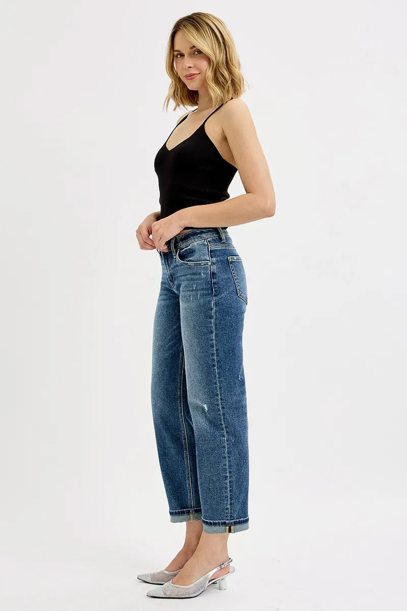 RISEN Full Size Low Rise Crop Boyfriend Jeans Plus Size - Premium Women / Jeans & Denim from Trendsi - Just $63.99! Shop now at Handbags Specialist Headquarter