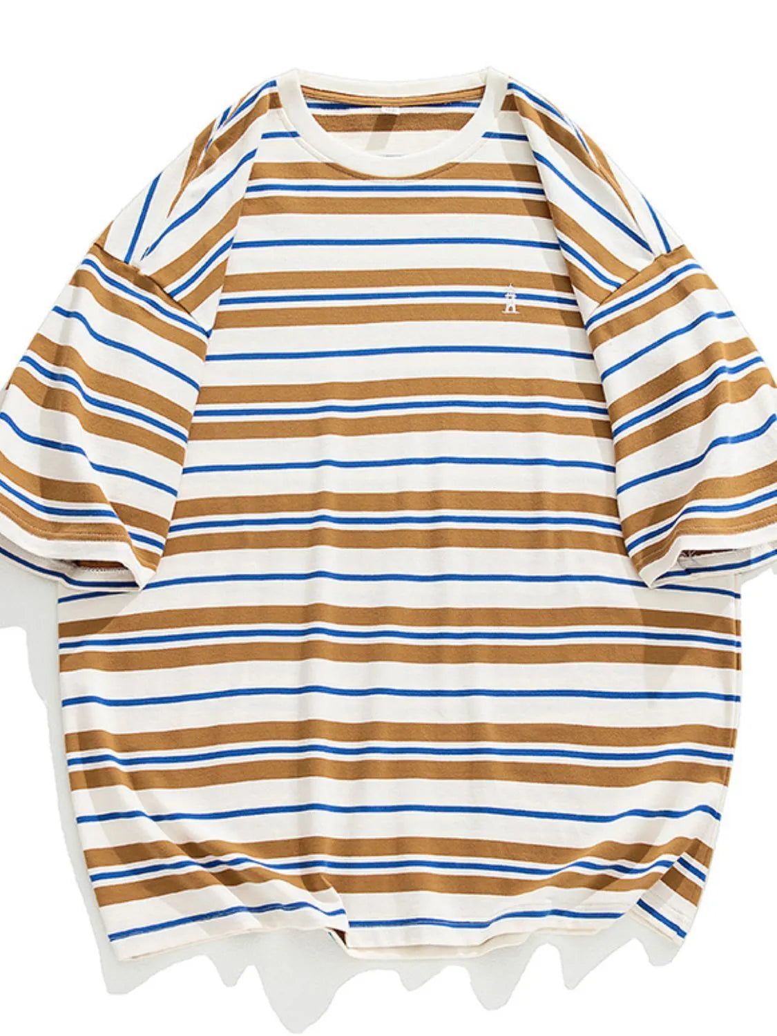 Men's Plus Size Basic style Round Neck Striped T-Shirt - Premium Men's T-Shirt from Trendsi - Just $33.99! Shop now at Handbags Specialist Headquarter