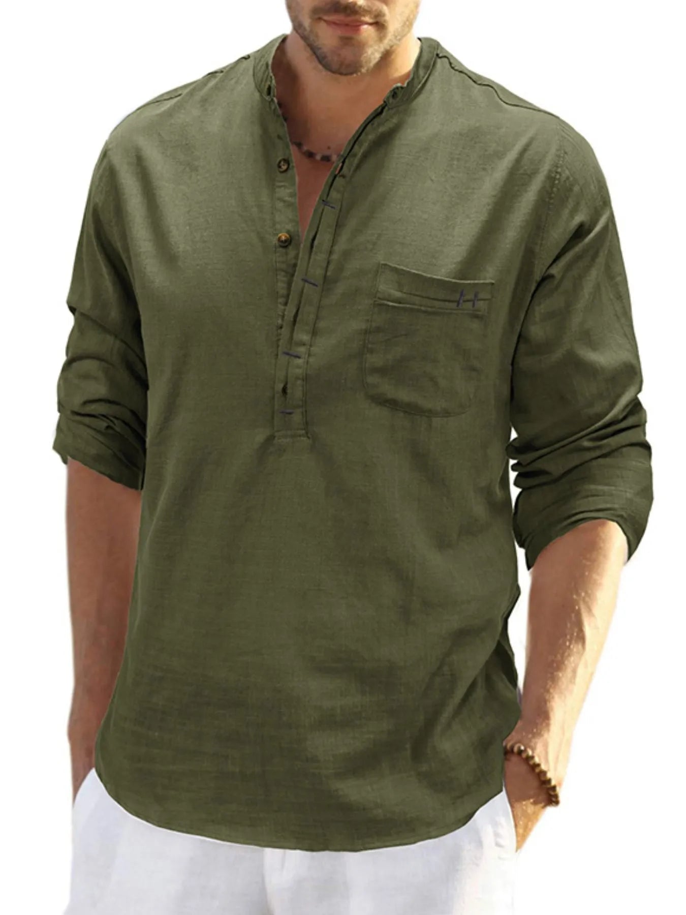 Men's Basic style Button Detail Polo - Premium Men's Polo shirt from Trendsi - Just $41.99! Shop now at Handbags Specialist Headquarter
