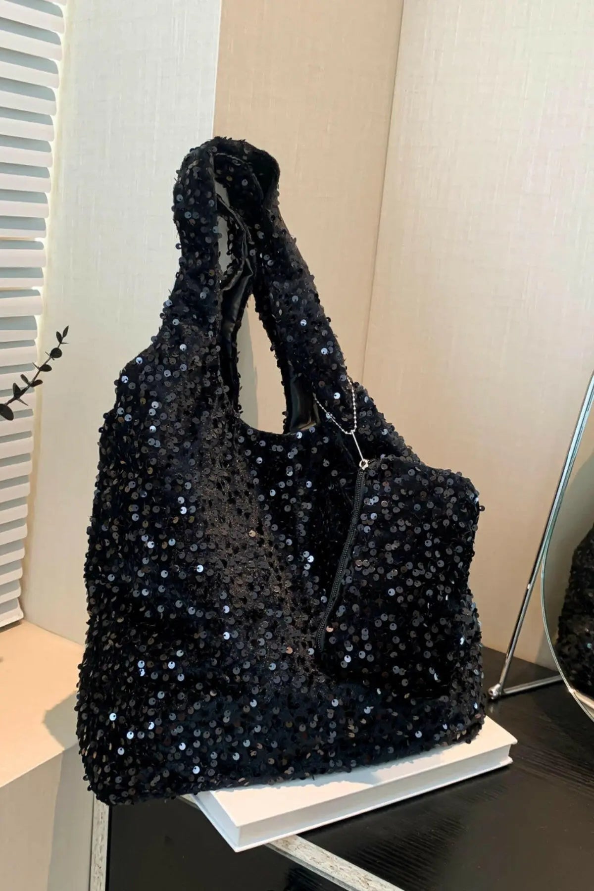 Sequin Polyester Handbag - Premium Tote Bag from Trendsi - Just $19! Shop now at Handbags Specialist Headquarter