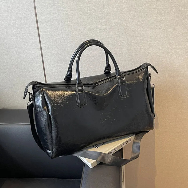 PU Leather Oversize Travel Bag - Premium travel-bag from Trendsi - Just $50.99! Shop now at Handbags Specialist Headquarter