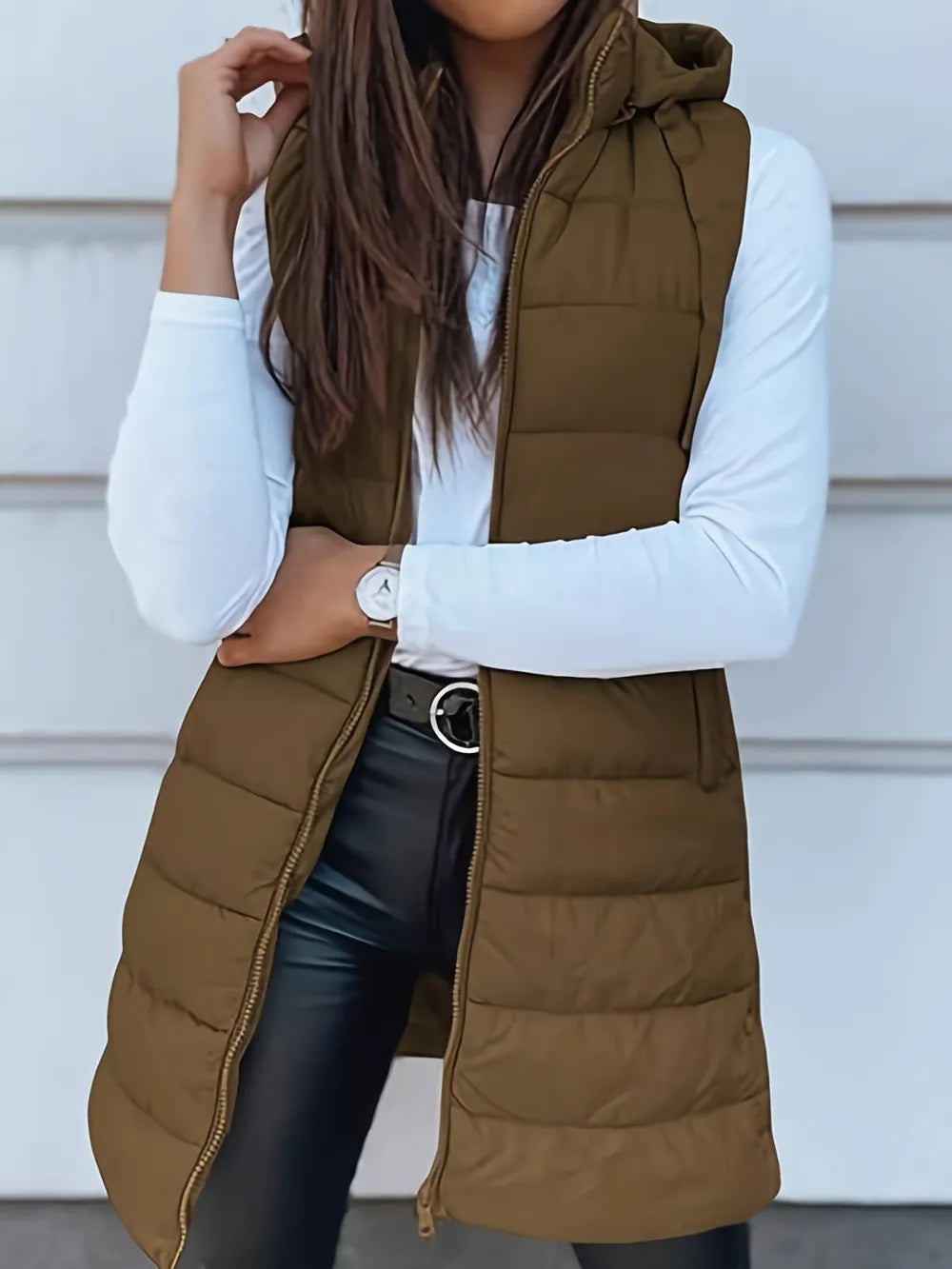 Plus Size Zip Up Hooded Vest Coat - Premium from Trendsi - Just $59.76! Shop now at Handbags Specialist Headquarter