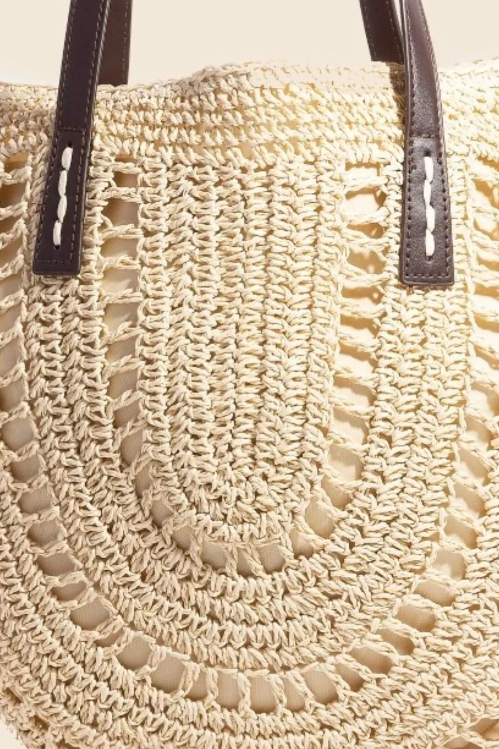 Fame Straw Braided Rounded Tote Bag.