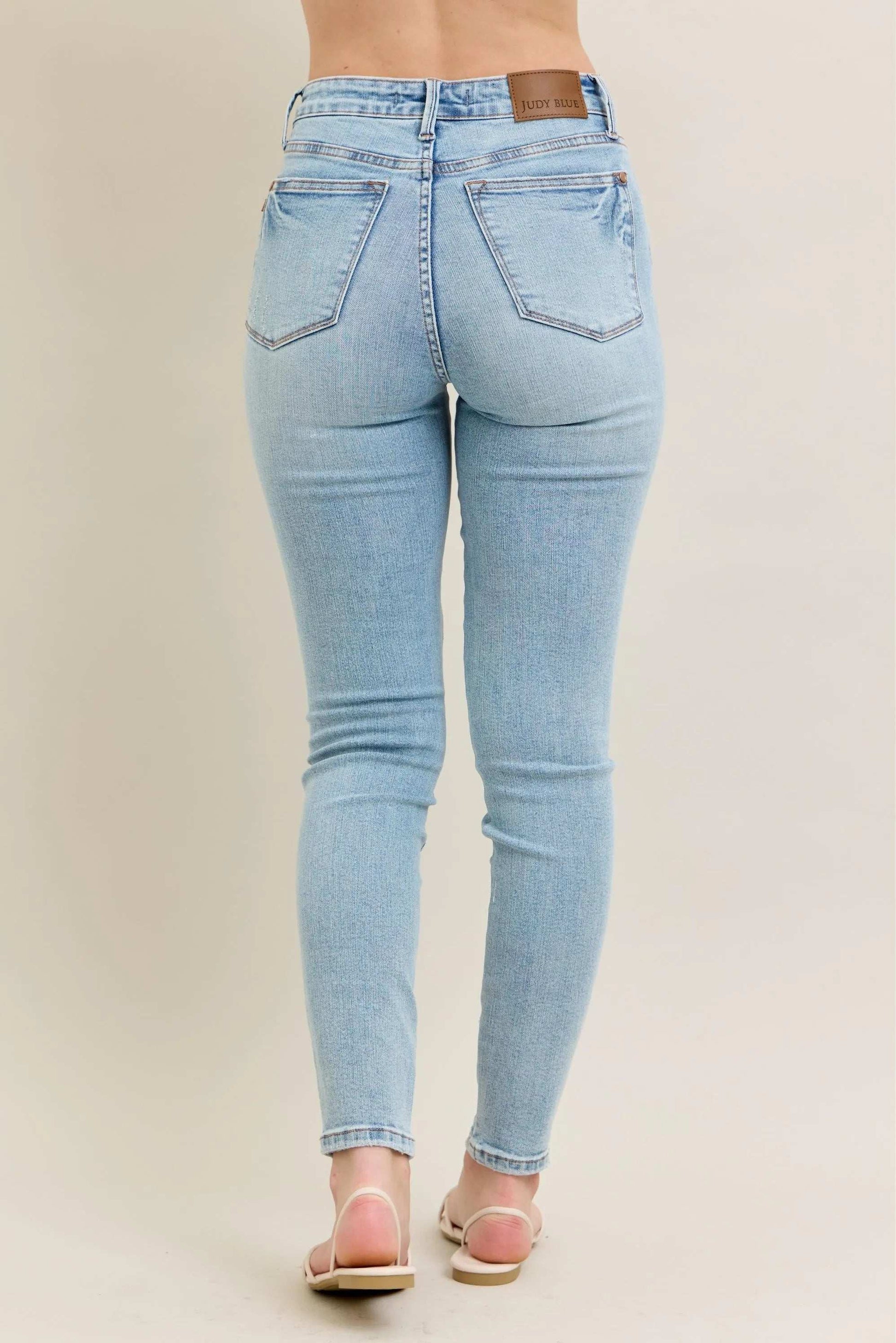 Judy Blue Full Size Mr Tummy Control Vintage Wash Skinny Jeans Plus Size - Premium Women / Jeans & Denim from Trendsi - Just $64.99! Shop now at Handbags Specialist Headquarter
