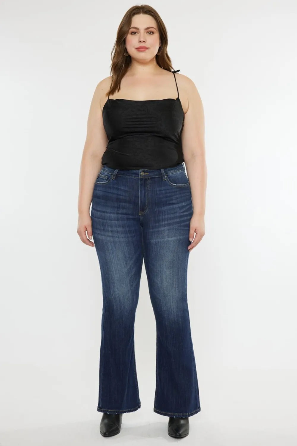Kancan Full Size Mid Rise Slim Flare Jeans - Premium Sleepwear from Trendsi - Just $67.99! Shop now at Handbags Specialist Headquarter