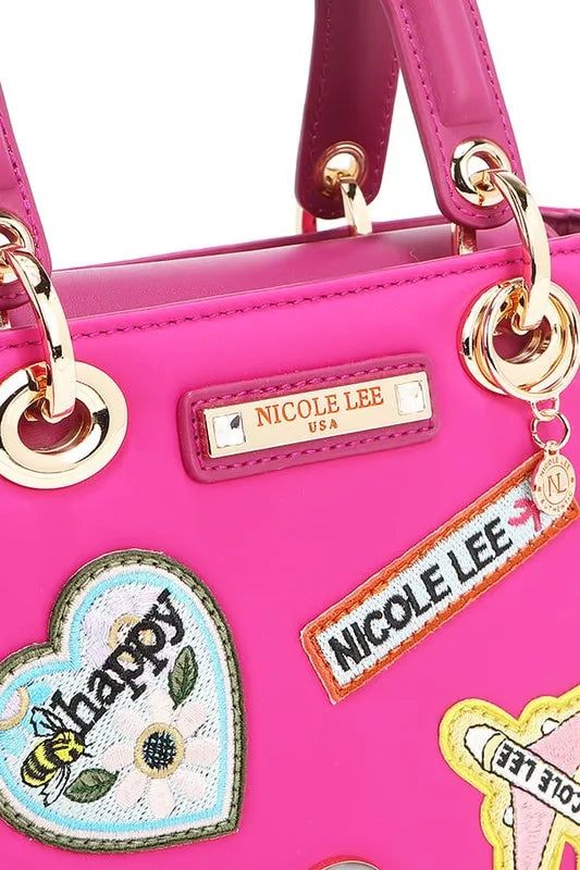 Nicole Lee USA Color Patch Handbag with Top Handle - Premium Tote Bag from Trendsi - Just $73.99! Shop now at Handbags Specialist Headquarter