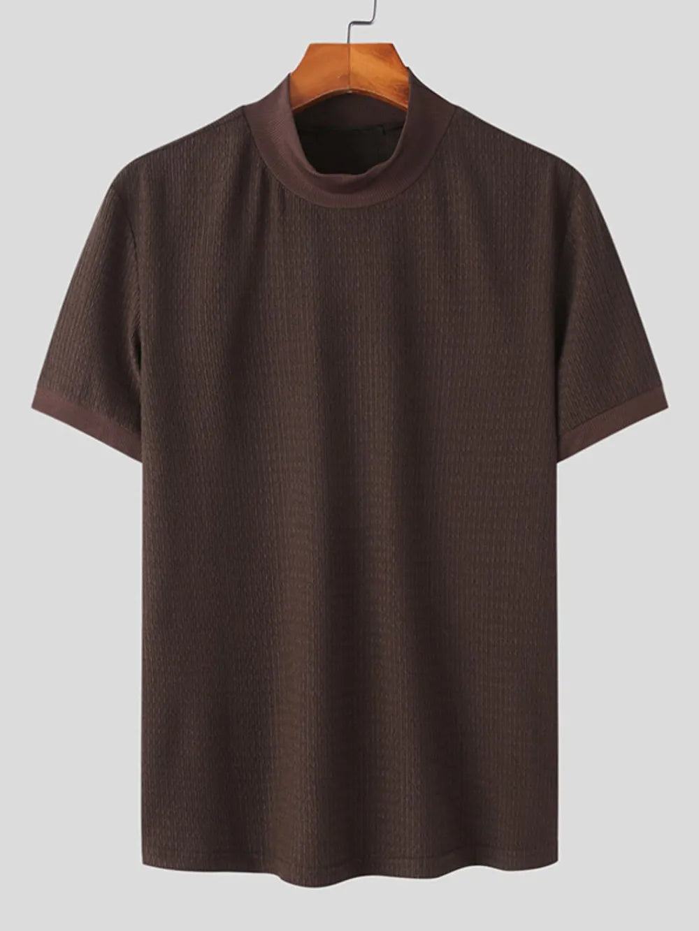 Men's Full Size Mock Neck Short Sleeve T-Shirt Plus Size - Premium Men's Shirts from Trendsi - Just $29.54! Shop now at Handbags Specialist Headquarter