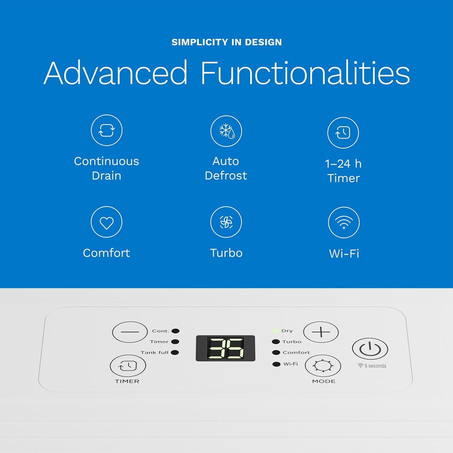 hOmeLabs Smart 50 Pint Dehumidifier 7000 Sq Ft