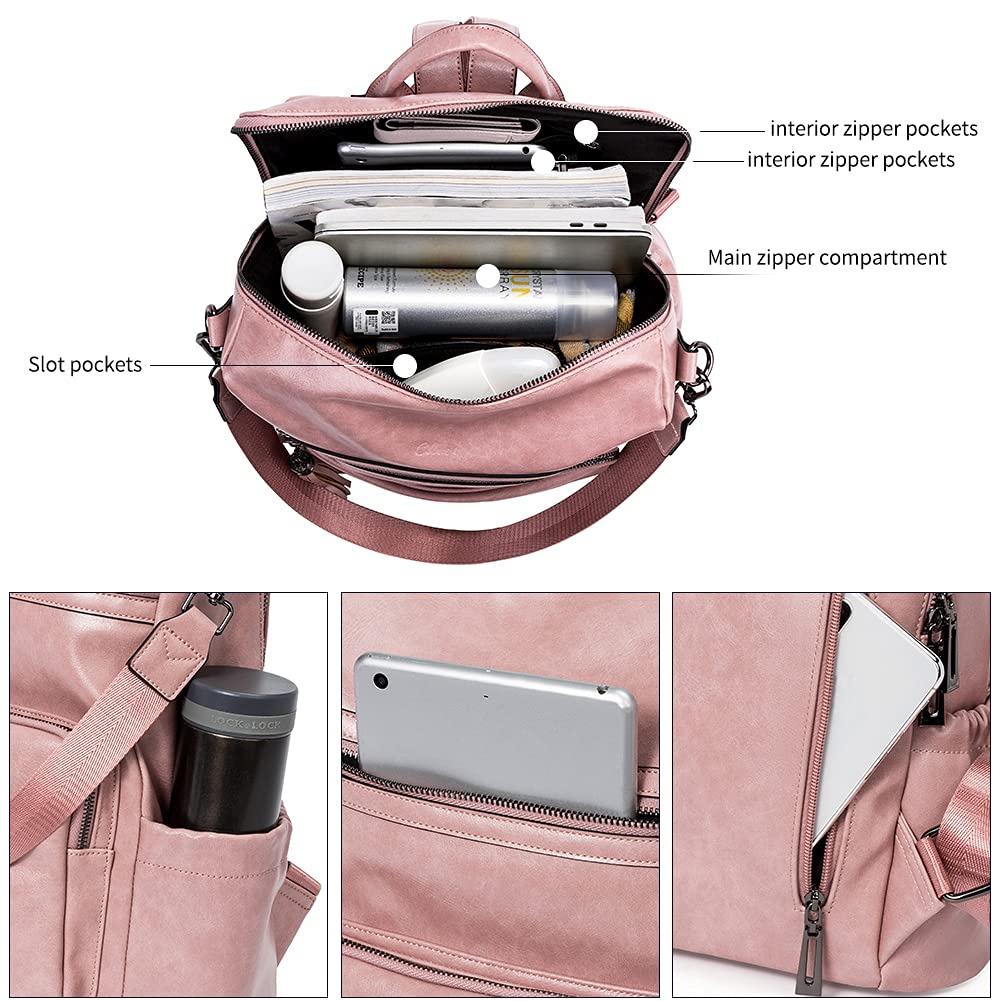 CLUCI Luxe Convertible Leather Backpack Purse