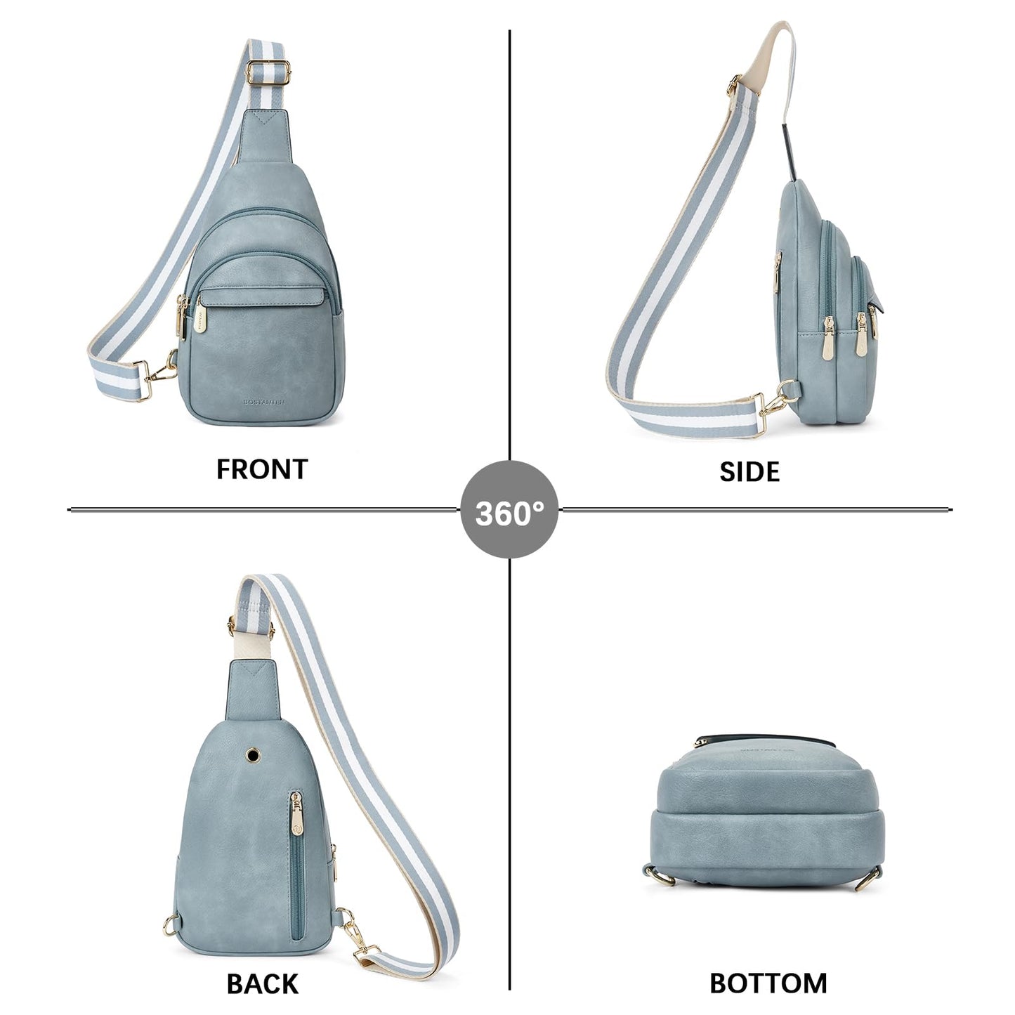 BOSTANTEN Chic Leather Crossbody Sling Bag