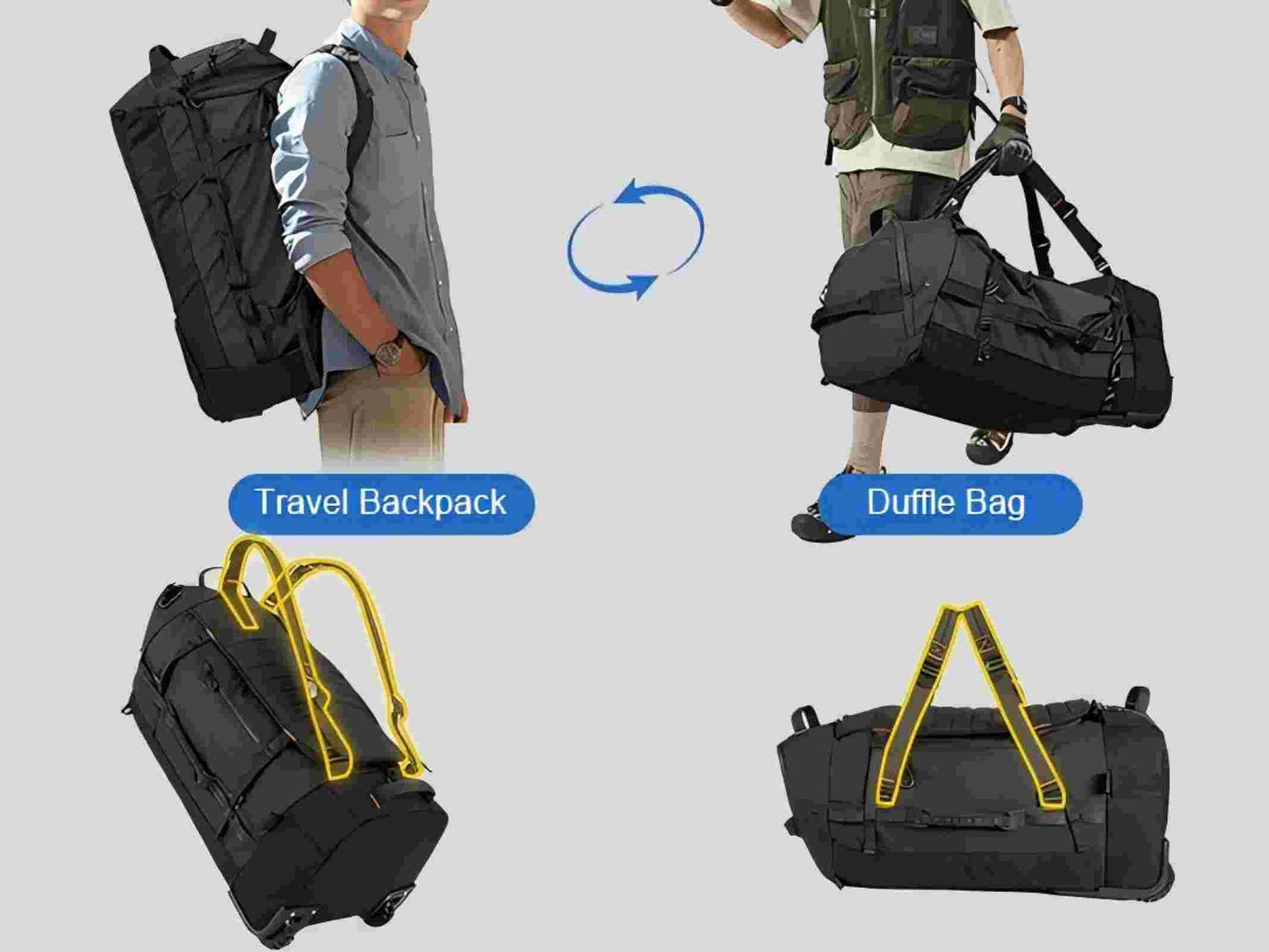 AquaRoll 29 Quilted Wheeled Duffle Backpack