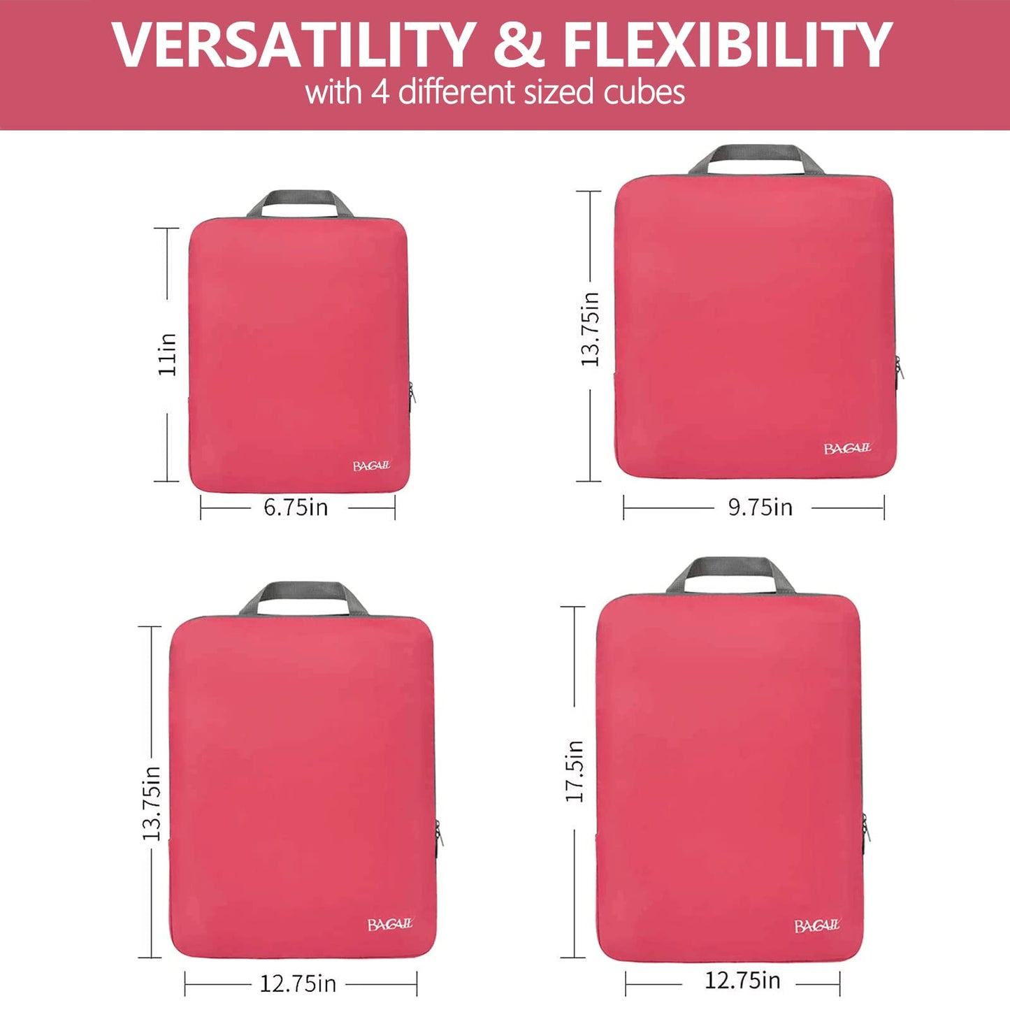 BAGAIL Expandable Travel Compression Cubes Set
