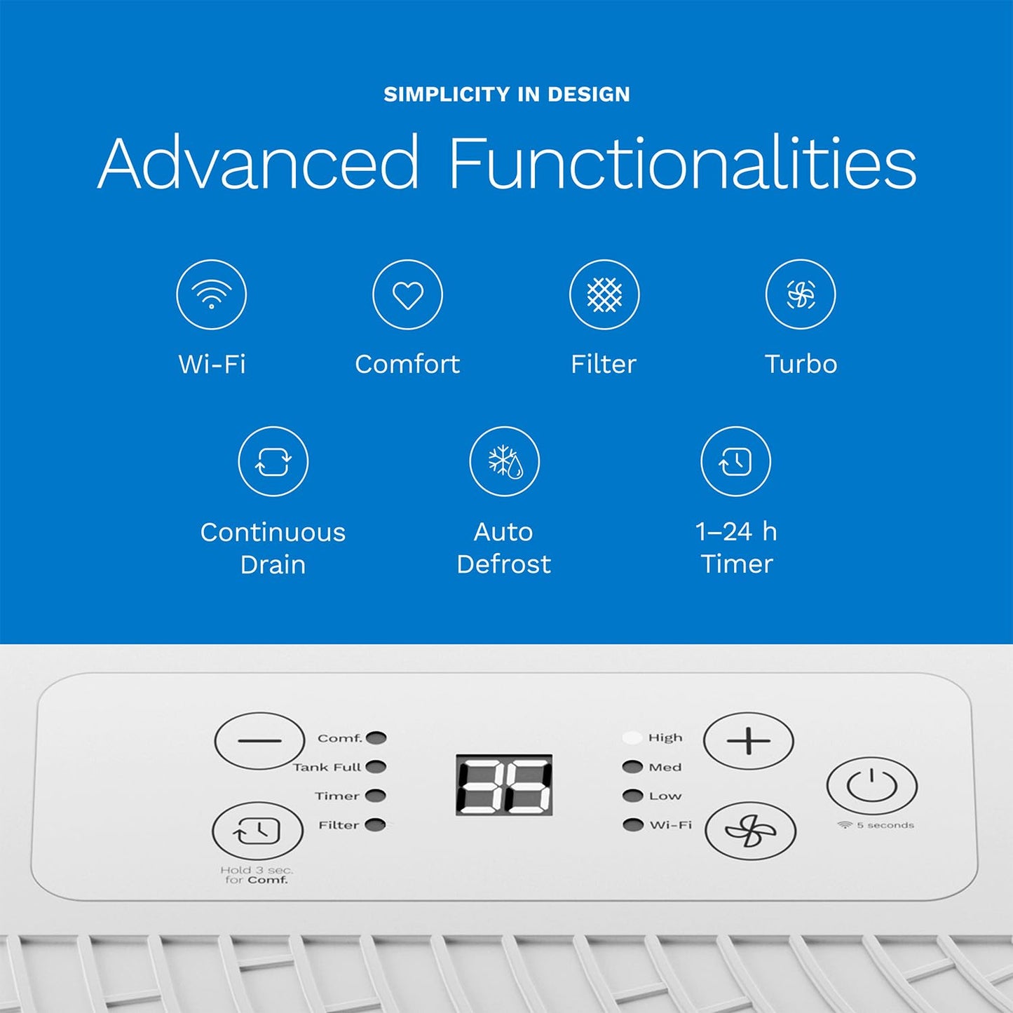 hOmeLabs Smart 50 Pint Dehumidifier 7000 Sq Ft