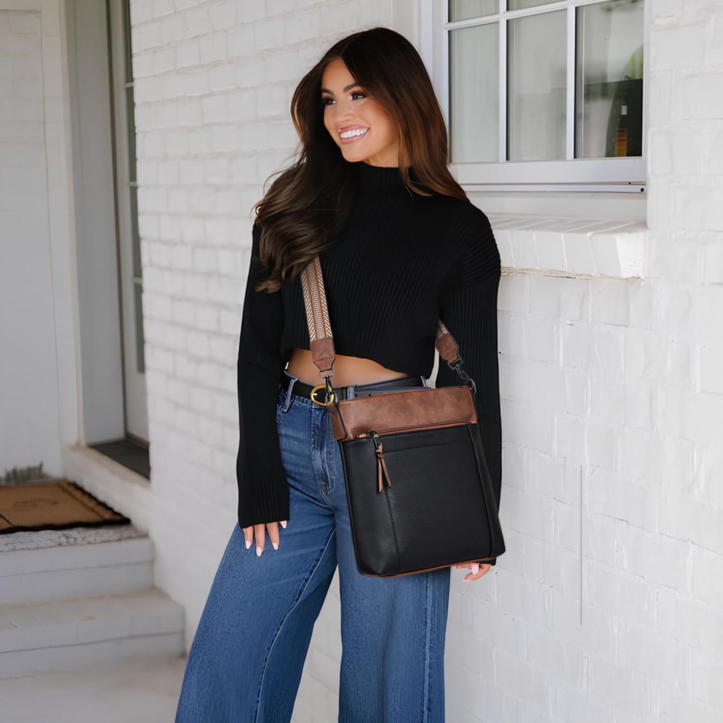 Chic Leather Crossbody with Card Slots for Women