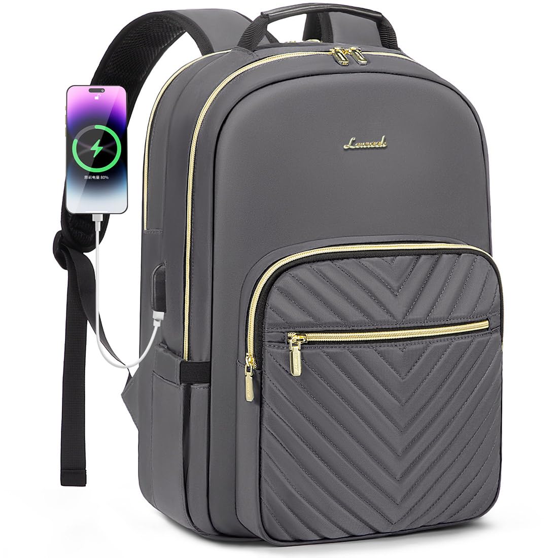 Chic Leather Laptop Backpack for Women - LoveVook