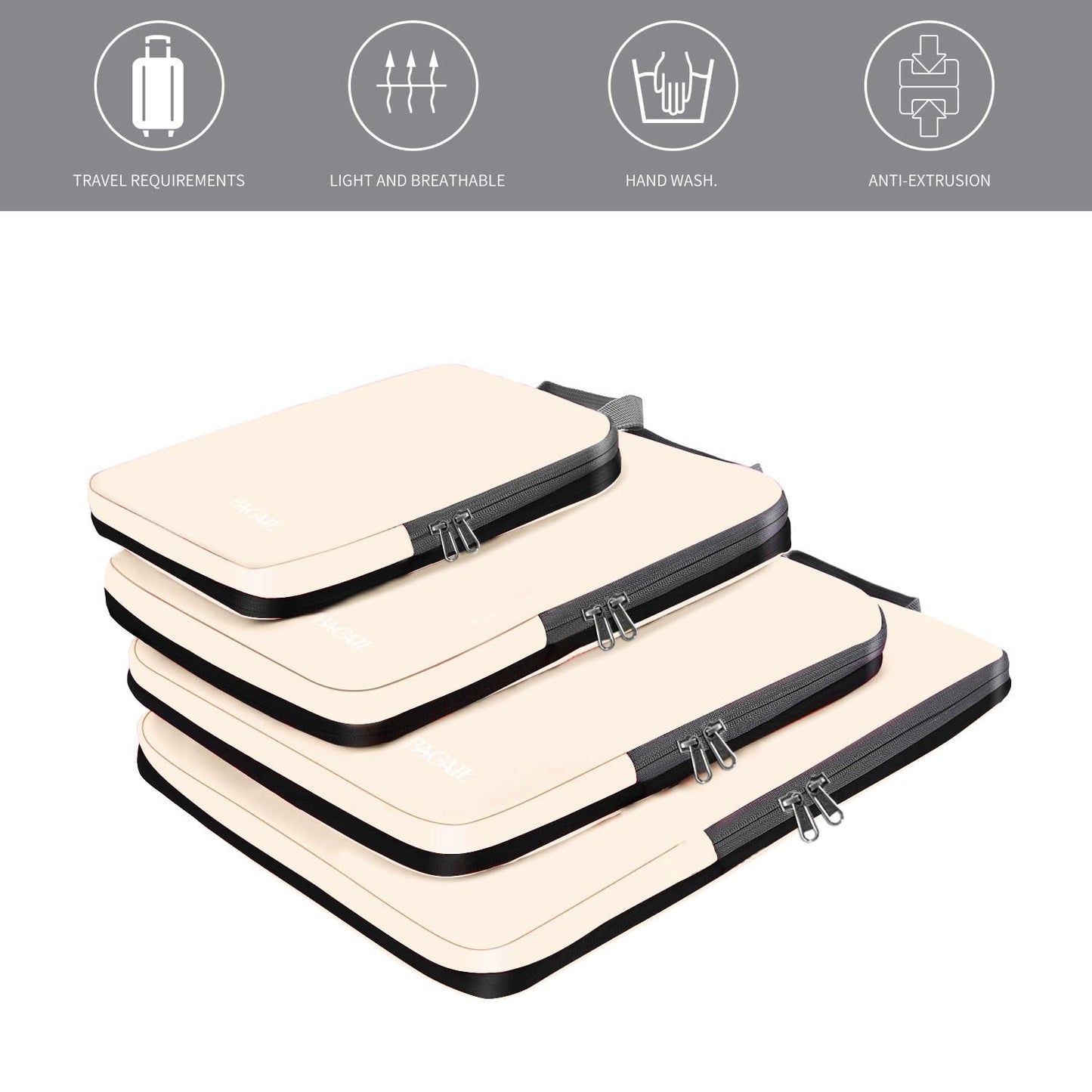 BAGAIL Expandable Travel Compression Cubes Set