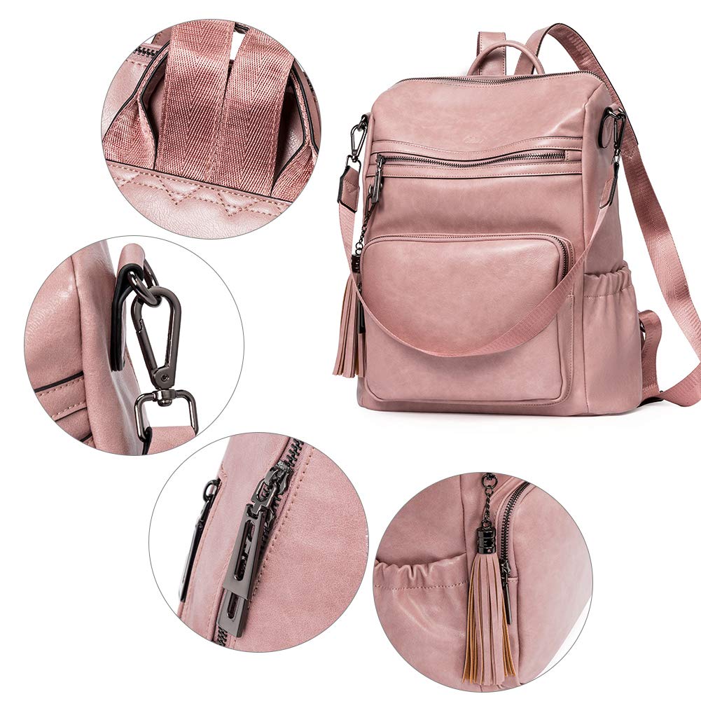 CLUCI Luxe Convertible Leather Backpack Purse