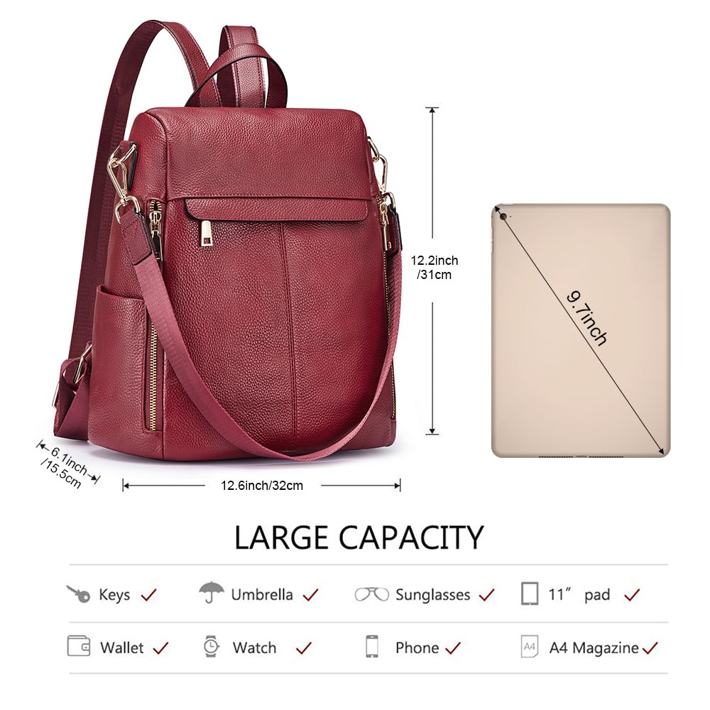 Kattee Women's Luxe Anti-Theft Leather Backpack Bag