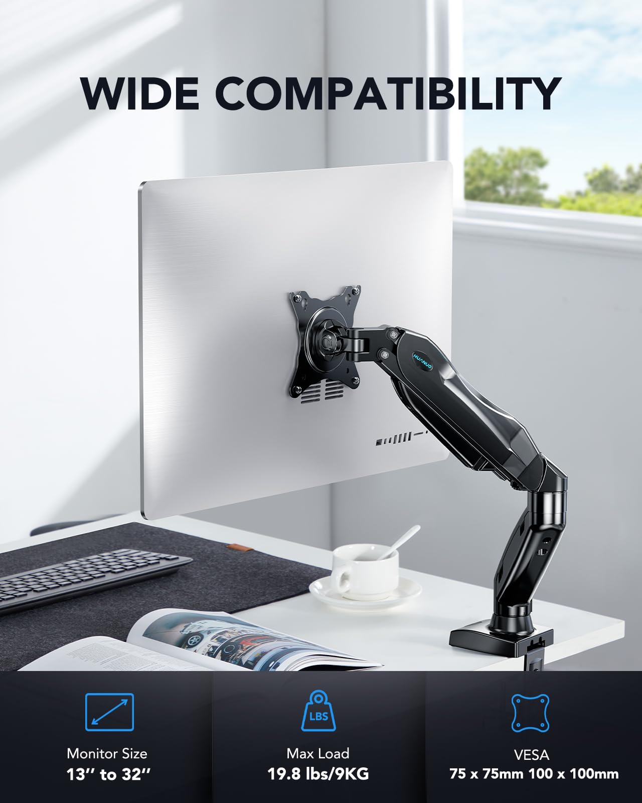HUANUO Gas Monitor Arm - Adjustable VESA Stand