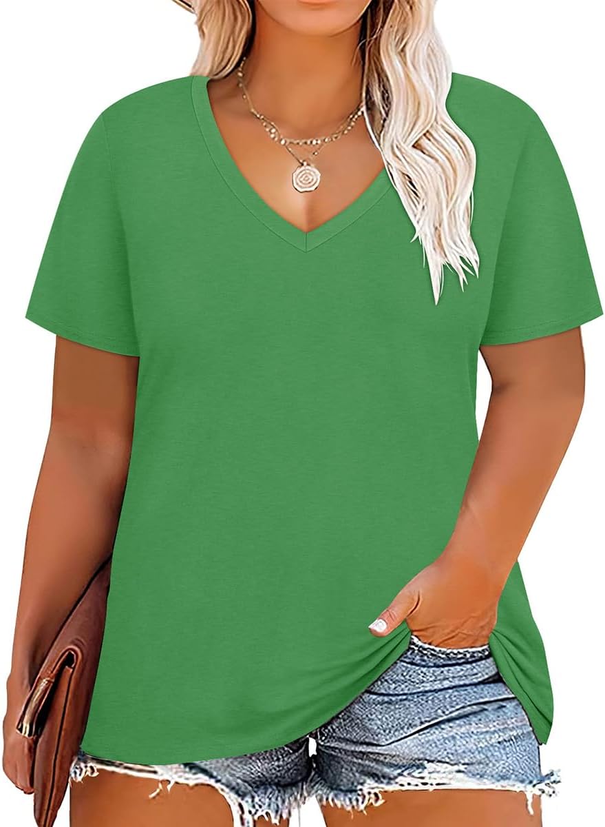 Floral V-Neck Plus Size Tunic Tops for Women