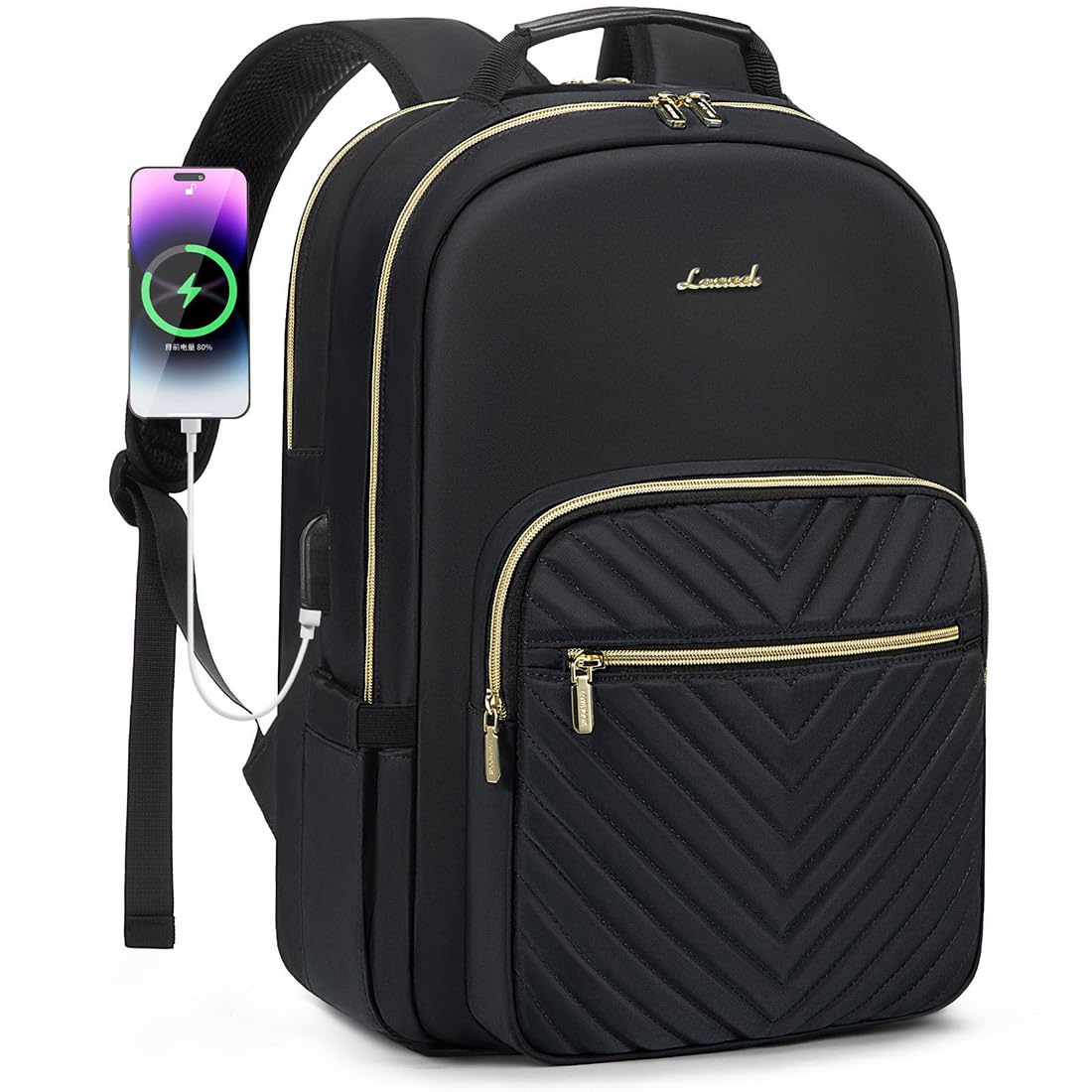Chic Leather Laptop Backpack for Women - LoveVook