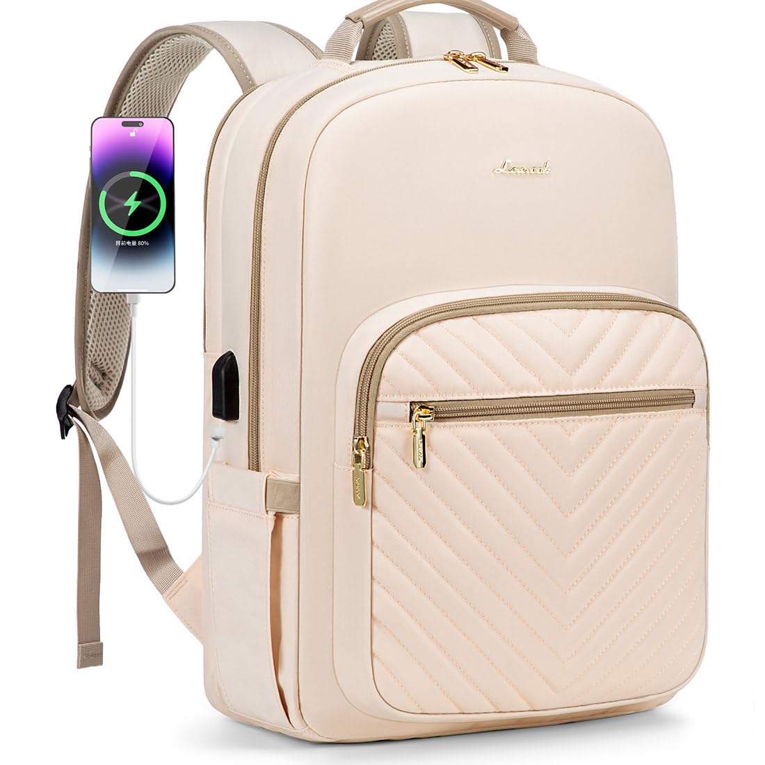 Chic Leather Laptop Backpack for Women - LoveVook