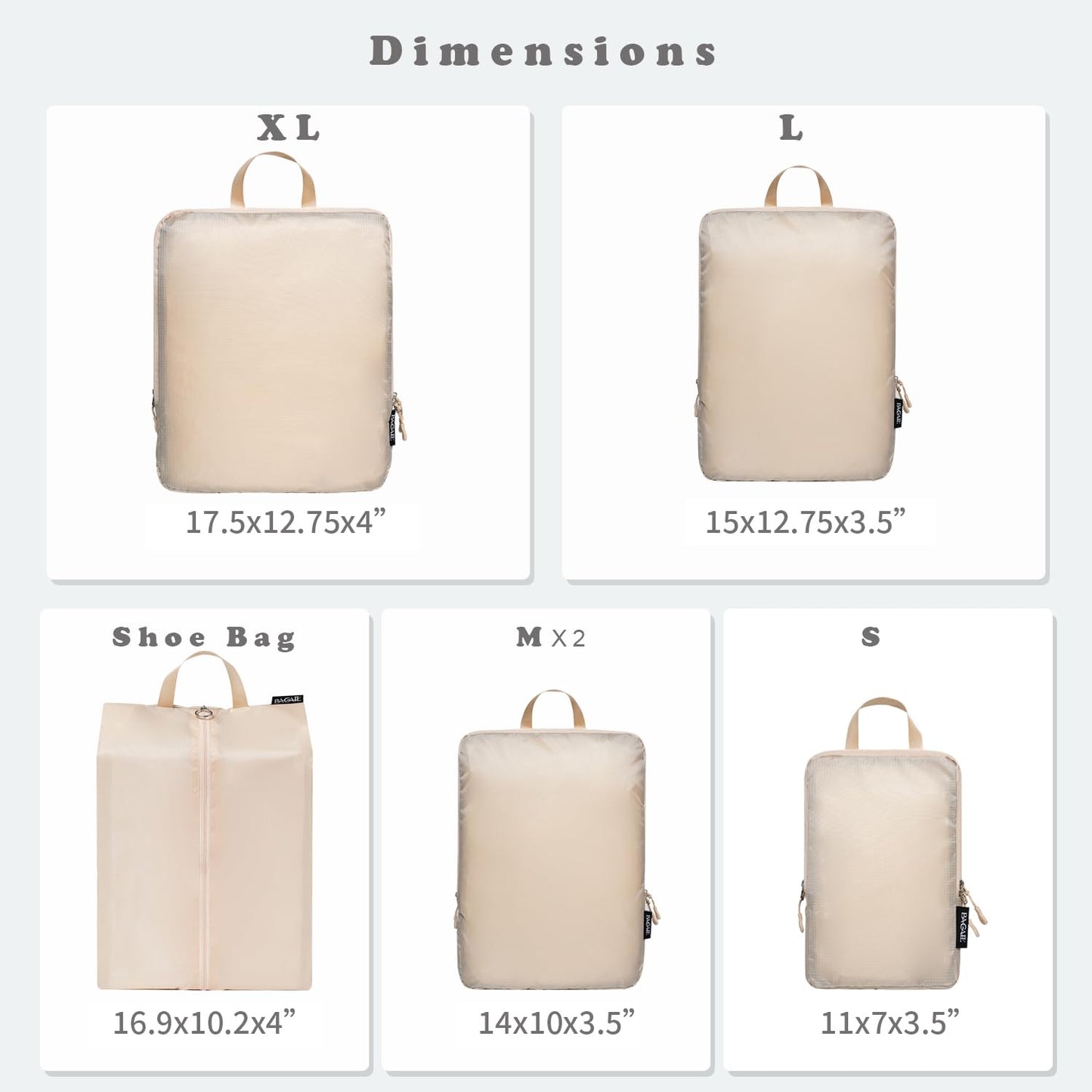 BAGAIL Travel Compression Cubes Set for Packing Ease