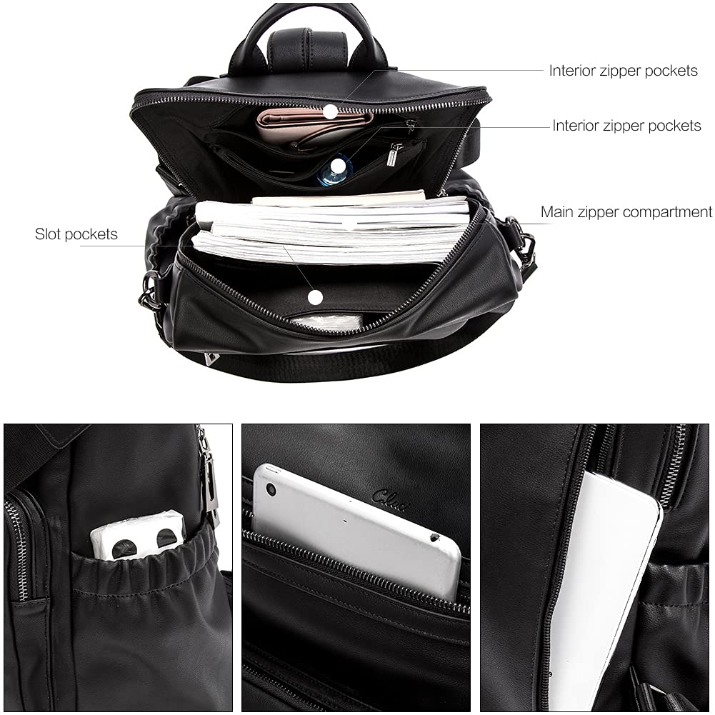 CLUCI Luxe Convertible Leather Backpack Purse