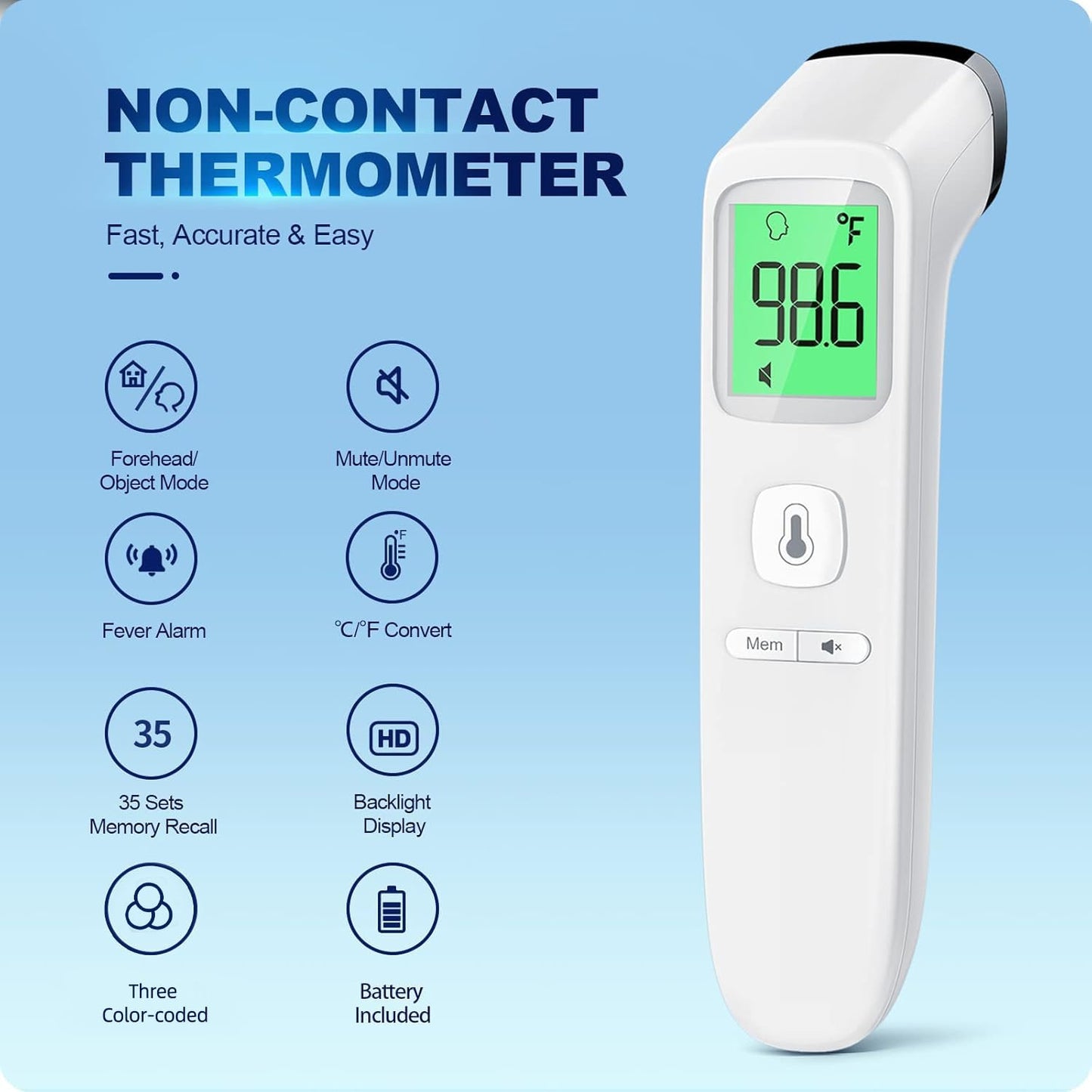 SmartScan No-Touch Thermometer: Family & Fever Care
