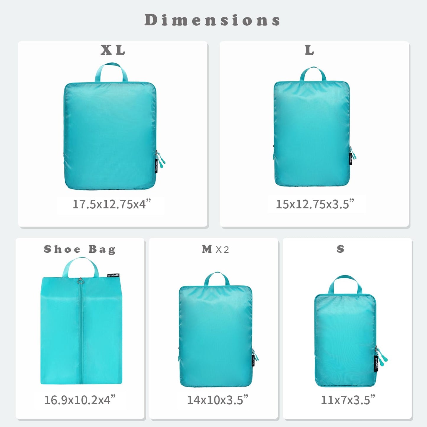 BAGAIL Travel Compression Cubes Set for Packing Ease