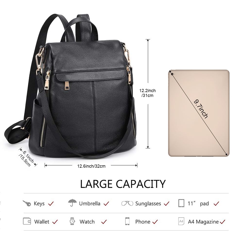 Kattee Women's Luxe Anti-Theft Leather Backpack Bag