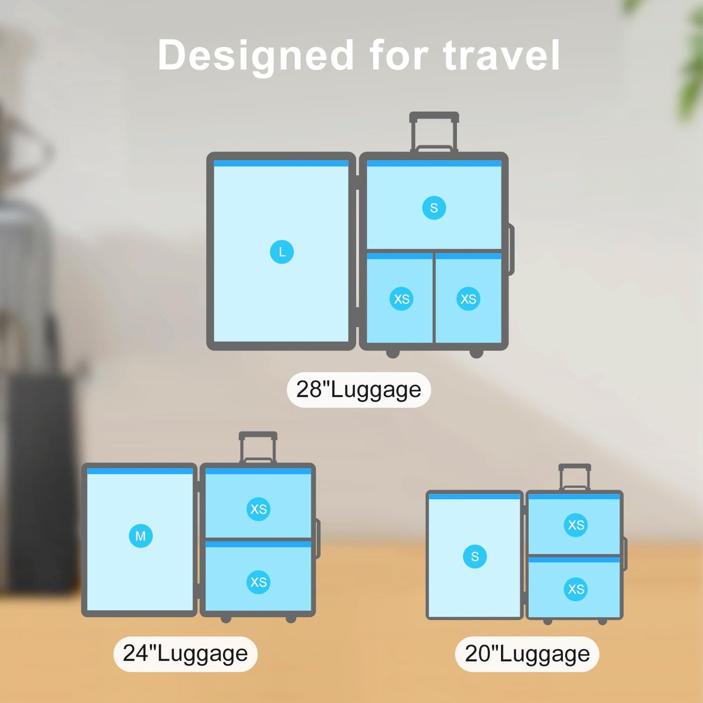Vacuum Space Saver Bags - 6 Pack Travel Combo