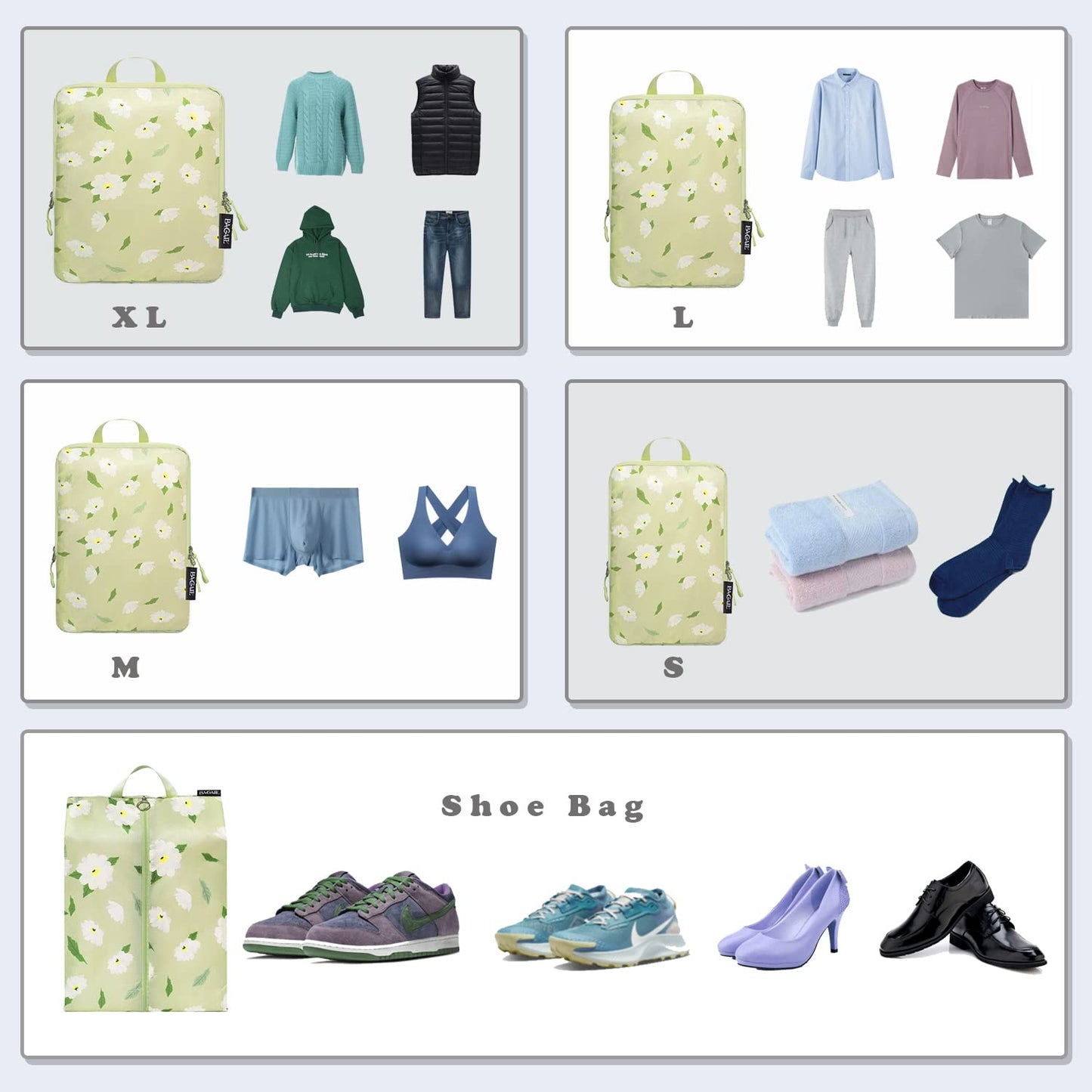 BAGAIL Travel Compression Cubes Set for Packing Ease