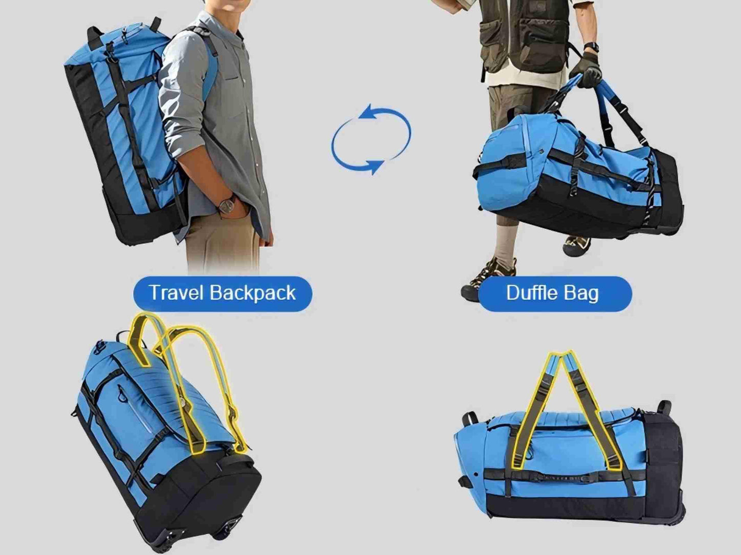 AquaRoll 29 Quilted Wheeled Duffle Backpack