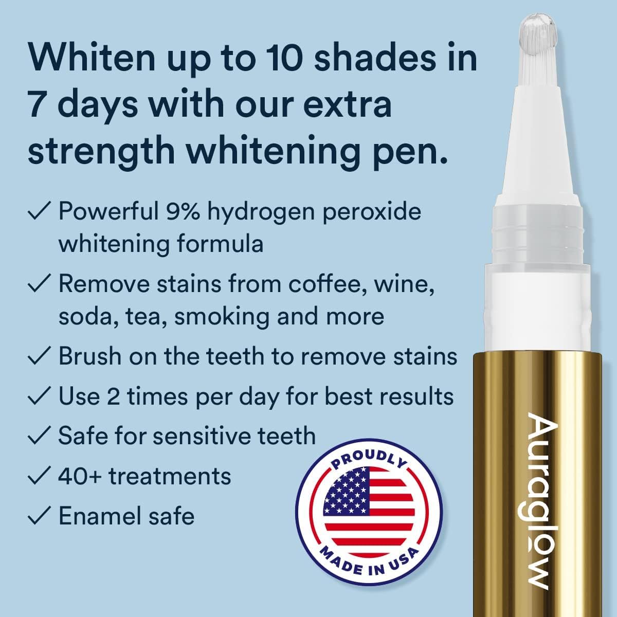 Auraglow PowerWhite Teeth Whitening Pen 4mL