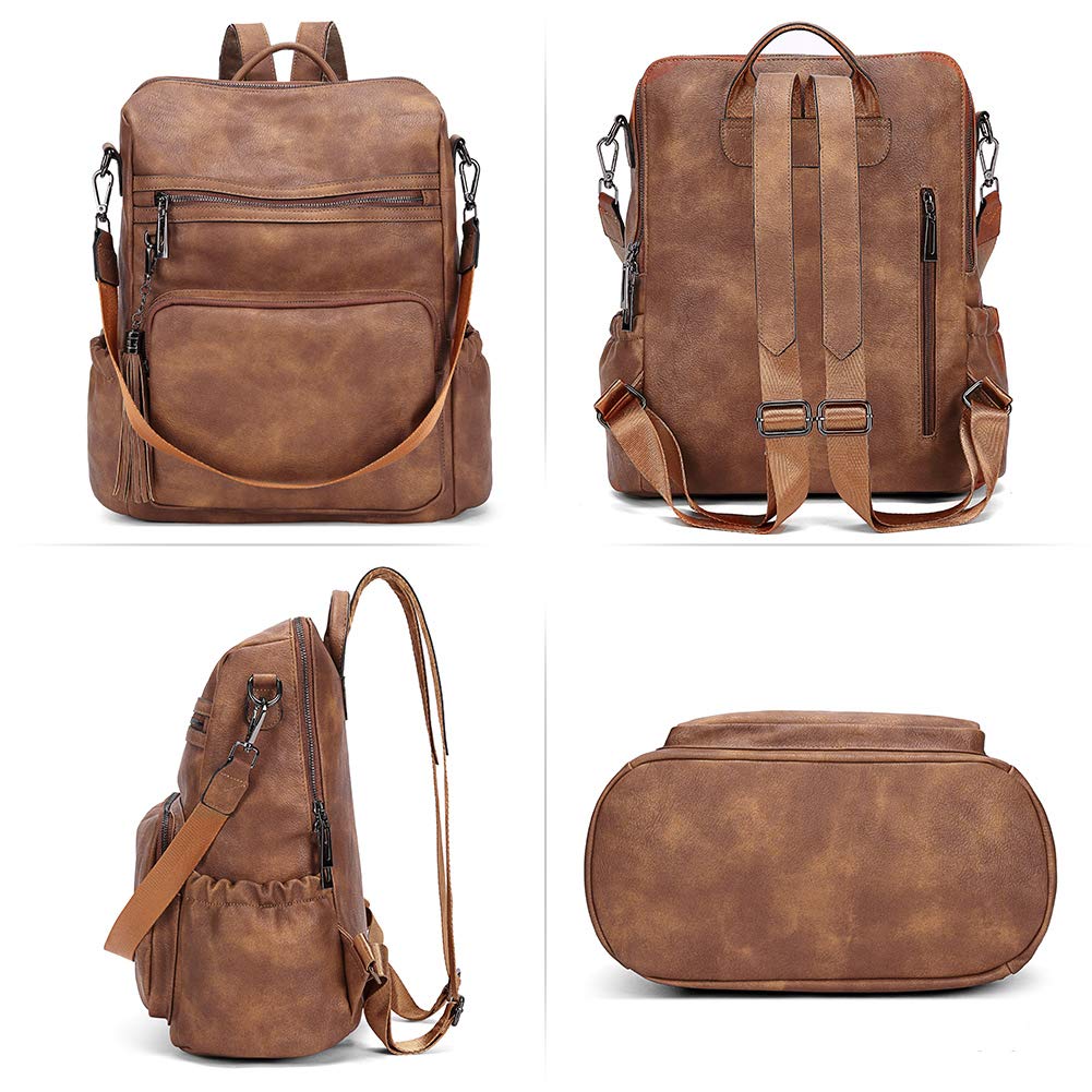 CLUCI Luxe Convertible Leather Backpack Purse