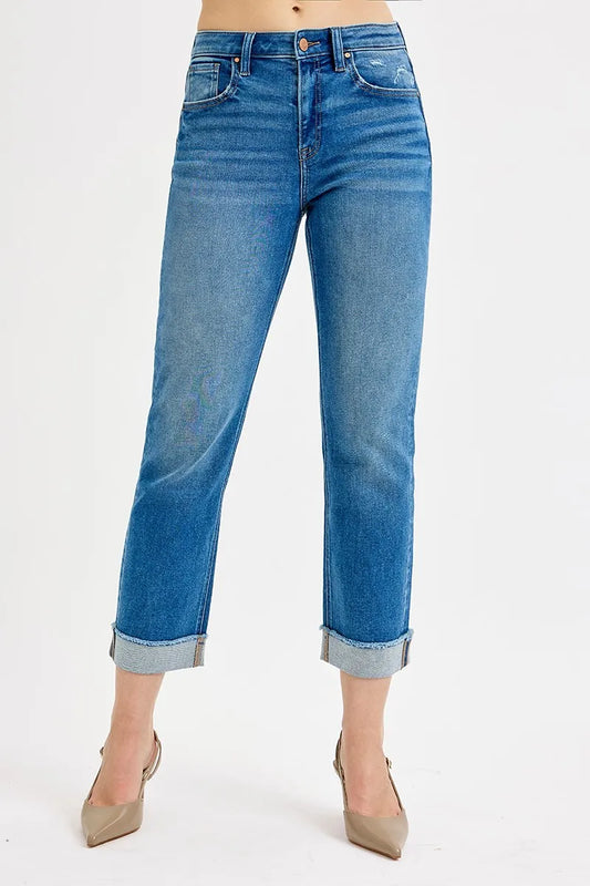 RISEN Full Size High Rise Boyfriend Fit Ankle Jeans Plus SIze - Premium Women / Jeans & Denim from Trendsi - Just $65.99! Shop now at Handbags Specialist Headquarter
