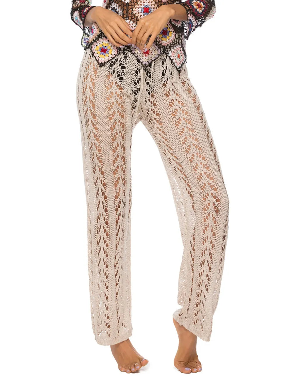Cutout Drawstring High Waist Swim Pants - Premium Bottoms from Trendsi - Just $25! Shop now at Handbags Specialist Headquarter