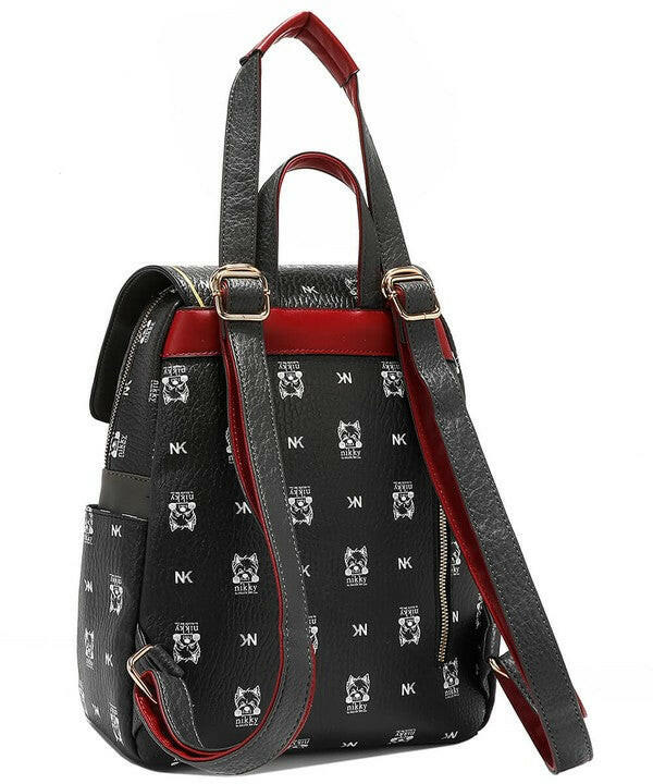 Nicole Lee USA Cat Eco-Leather Convertible Backpack Bag.