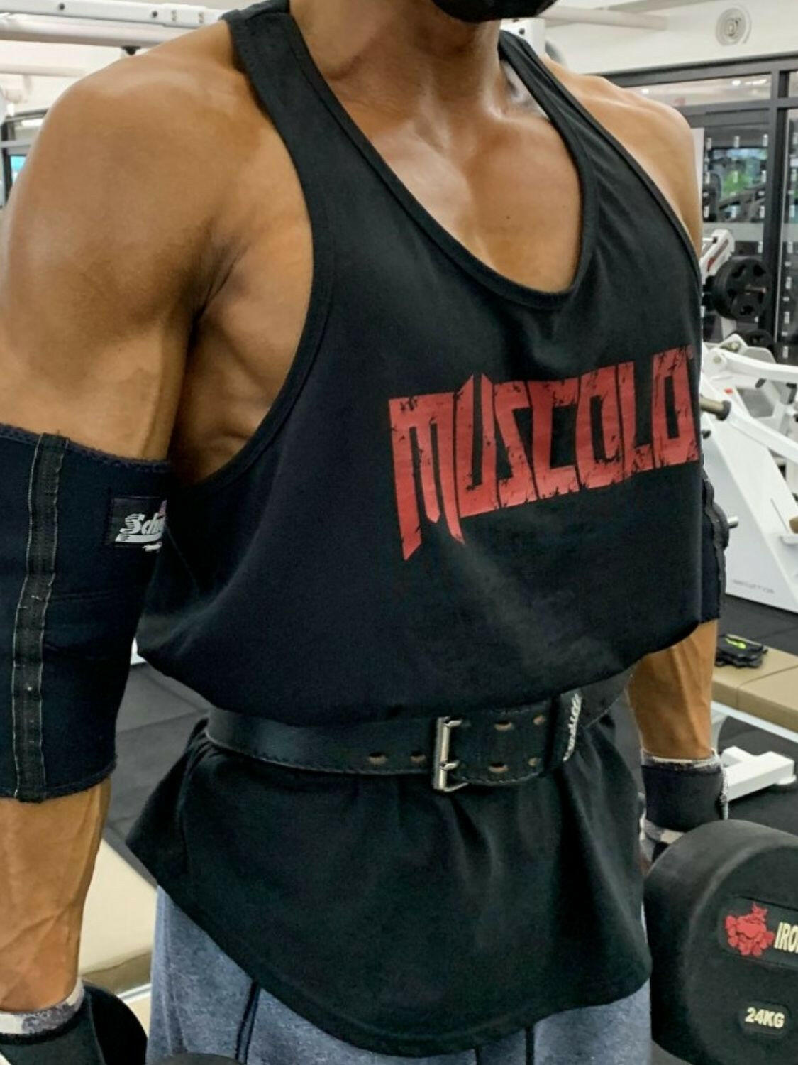 Men's Plus Size Letter Wide Strap Tank.