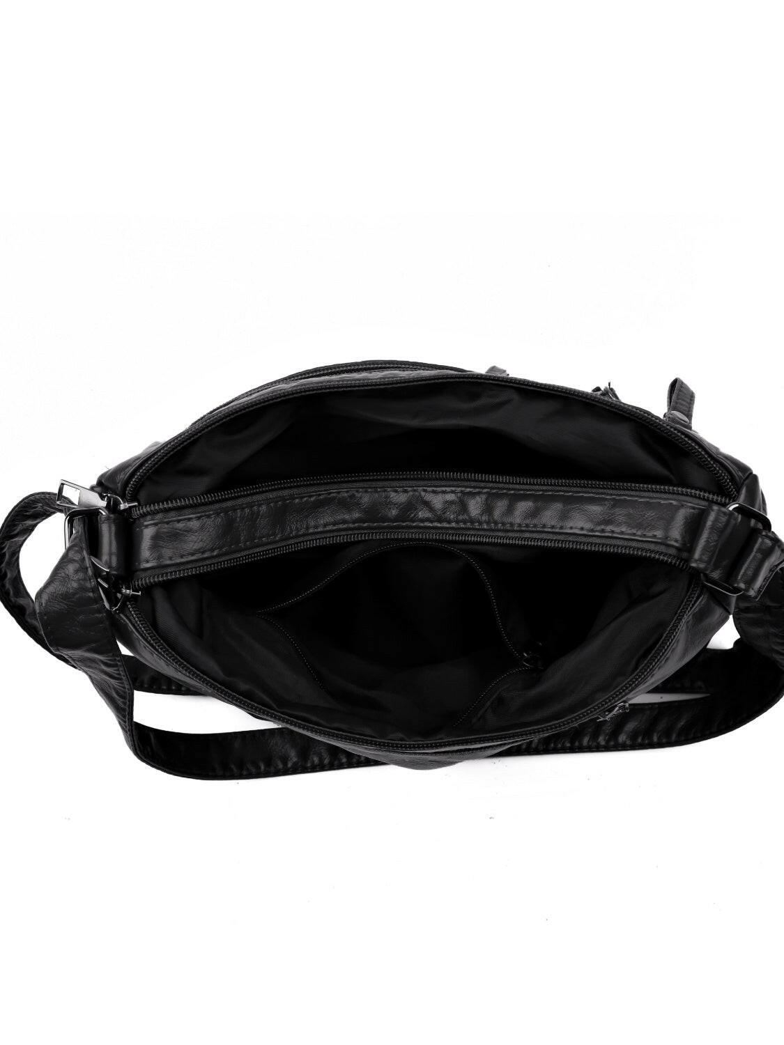 PU Leather Adjustable Strap Shoulder Bag.
