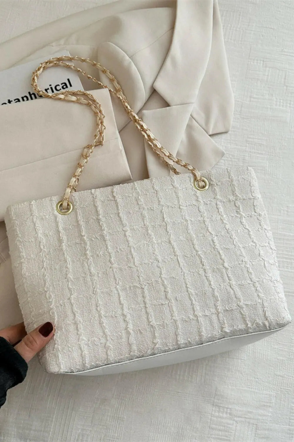 Polyester Texture Chain Tote bag.