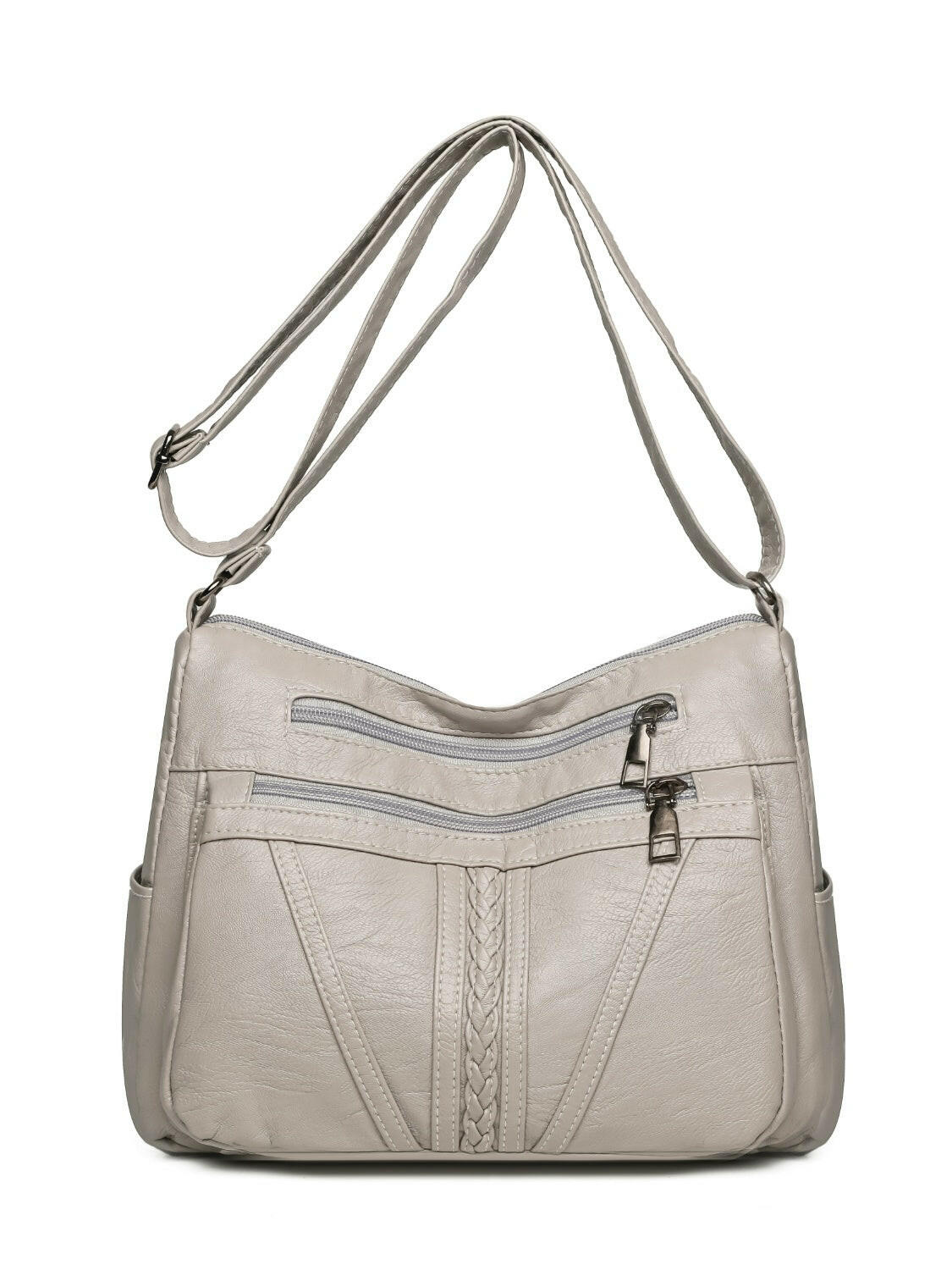 PU Leather Adjustable Strap Shoulder Bag.